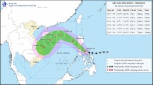 Bão Fengshen sẽ vào Biển Đông và trở thành cơn bão số 12 trong năm nay. Bão không đổ bộ vào đất liền nước ta nhưng dự báo sẽ gây ra đợt mưa lớn cho các tỉnh miền Trung.